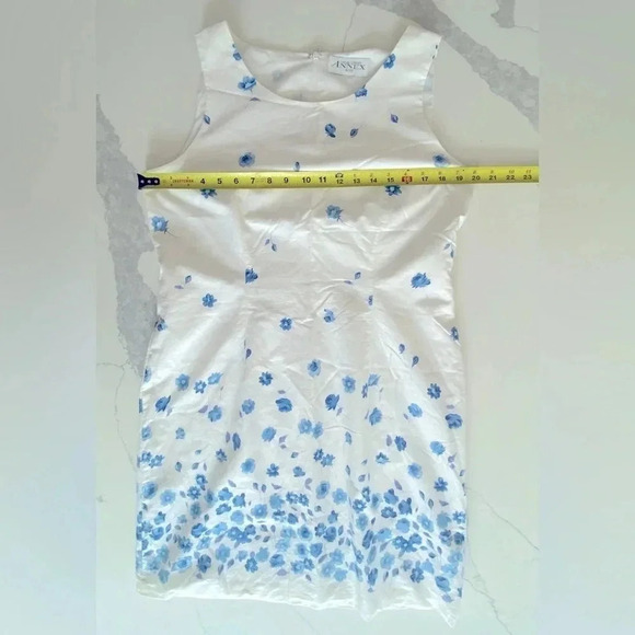 Casual Corner Annex Women’s 100% Cotton Sleeveless Dress Blue Flowers Small Size - Picture 6 of 12